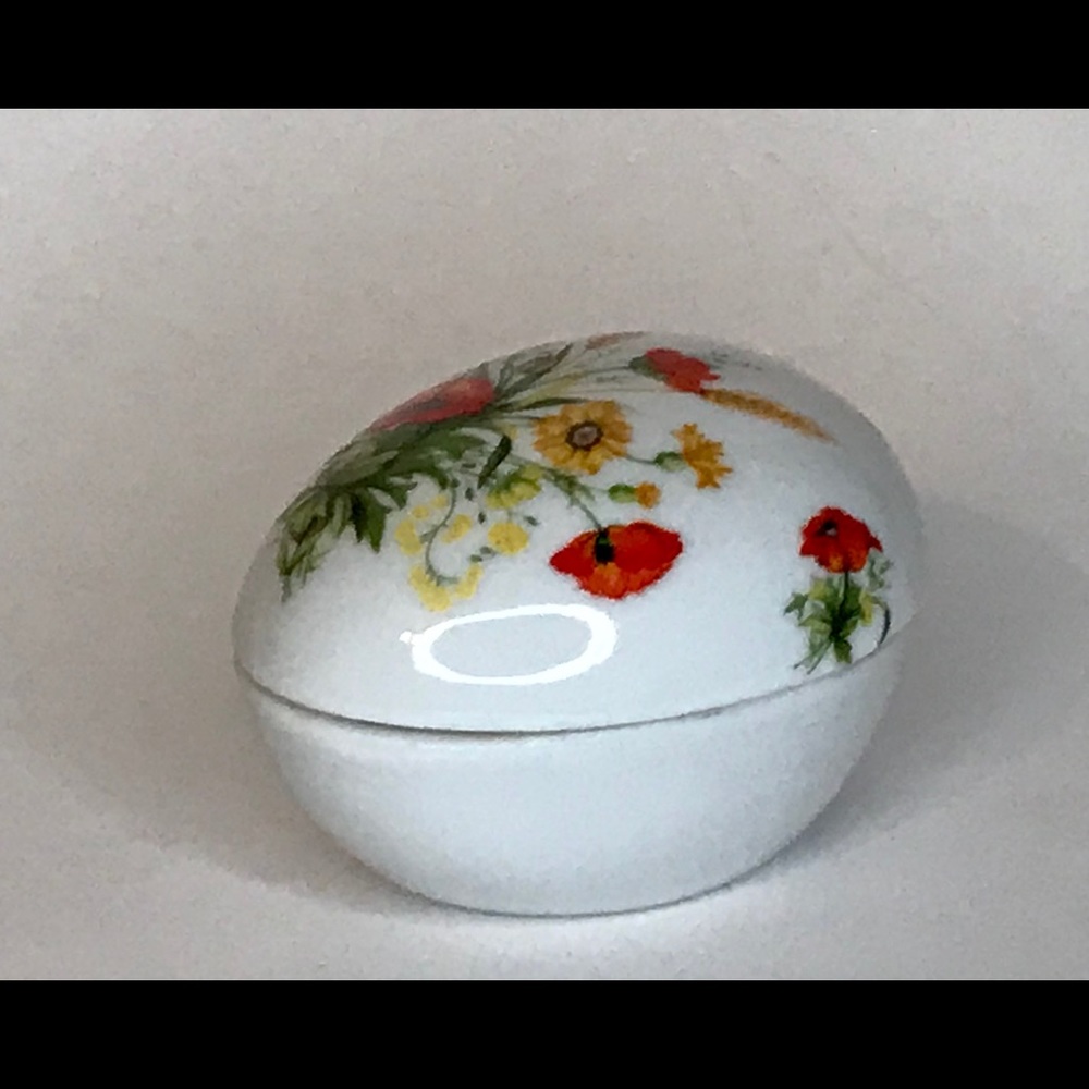 Vintage Lefton China Egg Trinket Box #1485 Japan